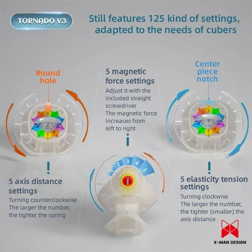 Miniatura 7 de BroMoCube Nuevo QY X Man Tornado V3M Cubo de velocidad magnético QY Toys Tornado V2M Flash Verson actualizado 3x3x3 Cubo de velocidad (estrella)