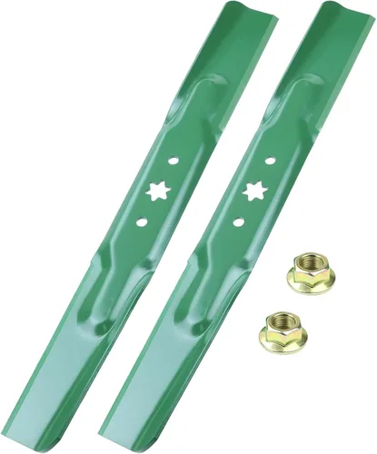 Miniatura 12 de GELASKA Paquete de 2 cuchillas 532138971 para cortacésped de alta elevación con pernos 532193003 – Compatible con cubiertas de cortacésped Craftsman