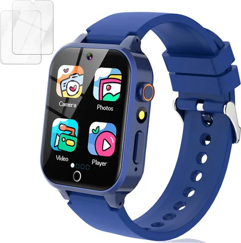 Miniatura 13 de Vakzovy Reloj Inteligente para Niños Varones con 26 Juegos de Rompecabezas Pantalla Táctil HD Cámara Podómetro Reproductor de Música Linterna