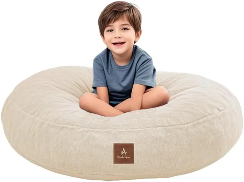 Silla de Puf Wonder Space – Relleno de Espuma Suave | Funda Desmontable y Lavable | Tela Ultrasuave de Felpa - Cojín de Piso Minimalista para Niños