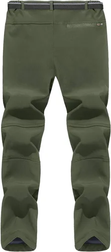 Miniatura 3 de TACVASEN pantalones de senderismo para hombre, con forro polar, reforzados en las rodillas, ligeros, para esquí y snowboard, sin cinturón