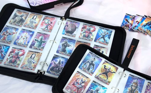 Miniatura 8 de Carpeta de tarjetas coleccionables para 4 bolsillos (480 tarjetas) con 60 fundas extraíbles, con cremallera de protección y pulsera de fácil