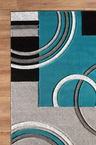 Miniatura 4 de Glory Rugs - Tapete moderno suave tallado a mano, alfombra contemporánea con textura mullida prémium para interior, sala de estar, comedor y Turquesa