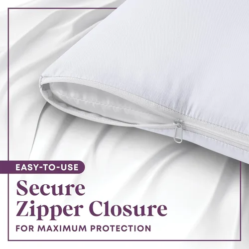Miniatura 3 de CirclesHome Juego de 12 protectores de almohada estándar con cremallera, 100% algodón, transpirables, protegen las almohadas de la suciedad, el 1