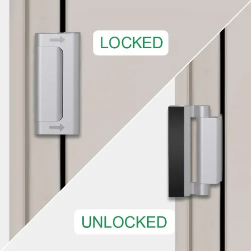 Miniatura 7 de Cerradura de seguridad para el hogar, cerradura de refuerzo de puerta fácil de abrir a prueba de niños con soporte de parada de 3.0 in 800 libras