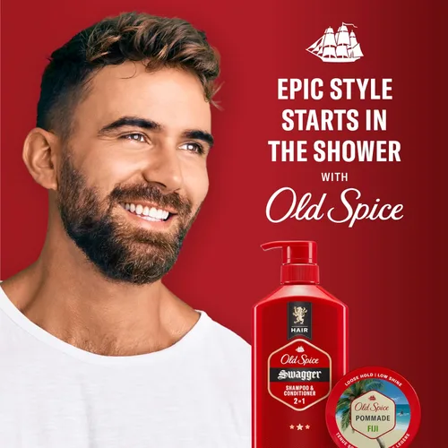Miniatura 7 de Old Spice Pomada de pelo para hombre, pomada Fiji para hombres, sujeción suelta, bajo brillo, peinado de cabello, 2.22 onzas