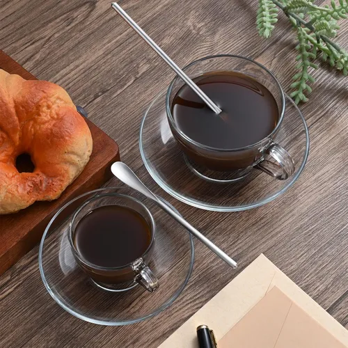 Miniatura 4 de Paquete de 6 cucharas de acero inoxidable 304 de 6.2 pulgadas de mango largo para agitar y mezclar, herramienta de barra reutilizable para café, té