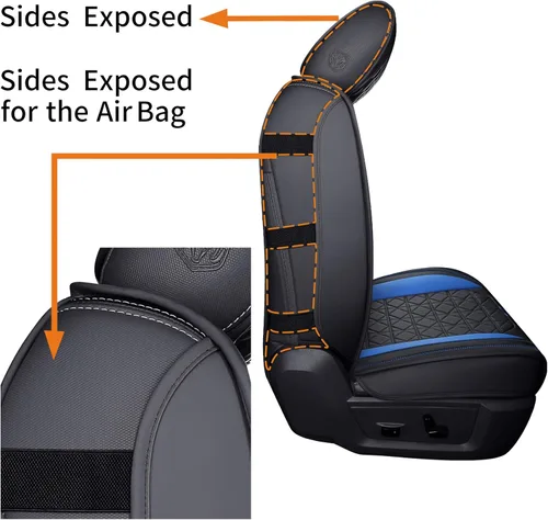 Miniatura 4 de YIERTAI - Fundas de asiento para Dodge RAM, camionetas 2009-2025 2026, 1500/2500/3500HD, Set completo, solo para asientos delanteros, de doble 2