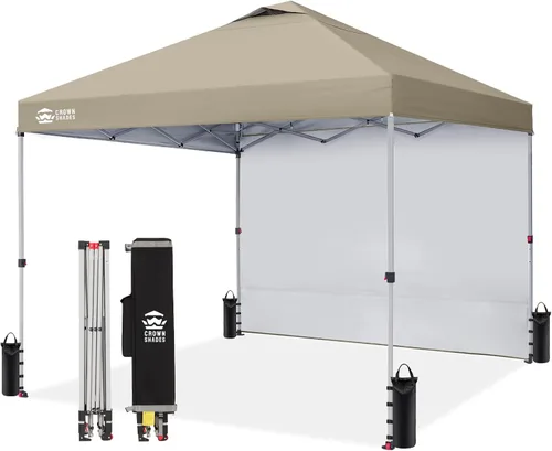 Miniatura 26 de CROWN SHADES - Toldo desplegable de 12 x 12 pulgadas con tela recubierta de color plata 150D, incluye 1 pared lateral extraíble, 4 cuerdas, 8