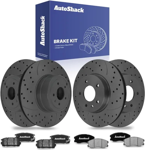 Miniatura 10 de AutoShack Kit de Rotores de Freno Delanteros y Traseros con Pastillas de Freno Cerámicas de Reemplazo para Saturn Vue, Pontiac Torrent, Suzuki XL-7