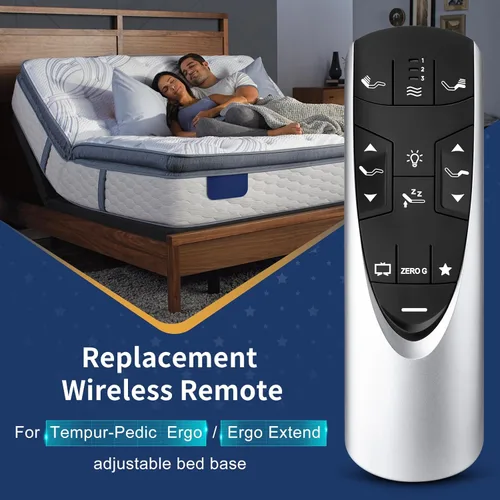Miniatura 2 de Repuesto de mando a distancia para base de cama ajustable Tempurpedic Ergo/Ergo Extend, control remoto inalámbrico RF358A RF502A