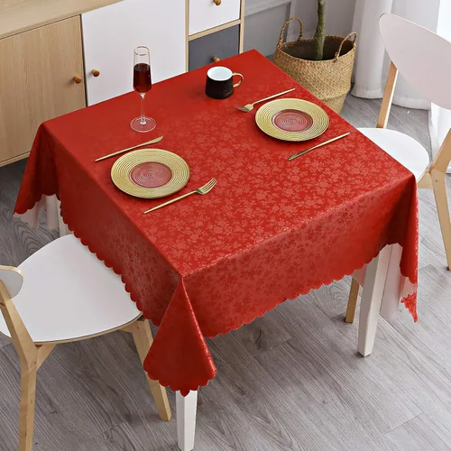 Miniatura 55 de Smiry Mantel cuadrado, mantel de vinilo resistente al agua, lavable, para cocina y comedor (azul bebé, 54 x 54 pulgadas)