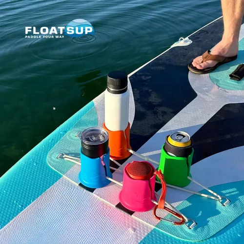 Miniatura 6 de Soporte para vasos para tabla de remo, soporte para bebidas de SUP y kayak, se adapta a latas y botellas de agua de hasta 3 pulgadas, asegura debajo