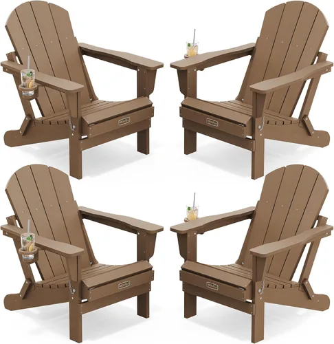 Miniatura 53 de SERWALL - Silla plegable Adirondack para patio, jardín, exterior, resistente a la intemperie, sillas para hoguera, color naranja