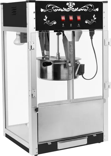 Miniatura 12 de Máquina de palomitas de maíz con carrito y ruedas, máquina para hacer palomitas de maíz con hervidor de acero inoxidable de 8 onzas, máquina de maíz
