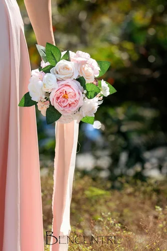 Miniatura 5 de Ramo de boda de color rubor de 7 pulgadas para novia, dama de honor, ramo de boda pequeño, para fiesta de propuesta de matrimonio y aniversario