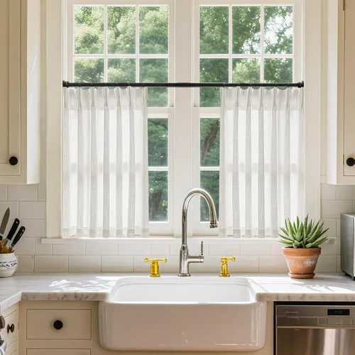 Miniatura 79 de Cortinas de lino natural con pliegues fruncidos de 120 pulgadas de largo para sala de estar, cortinas plisadas con ganchos y lengüeta trasera