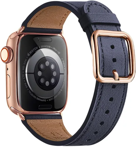 Miniatura 13 de MNBVCXZ Correas de cuero compatibles con Apple Watch para mujeres, correa de repuesto genuina para iWatch Series 11 10 9 8 7 6 5 4 3 2 1 SE 3 SE 2