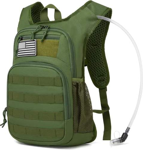 Mochila de Hidratación Wotony con Vejiga de Agua para Senderismo Paquete de Hidratación Táctico para Hombres Mujeres Mochila de Agua Molle para