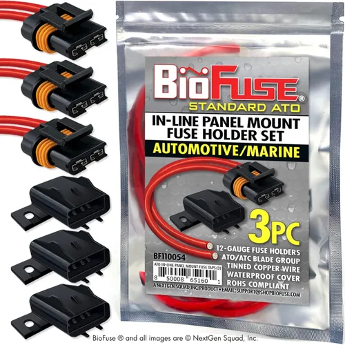 Portafusibles impermeable ATO 12-AWG estándar para montaje en panel en línea, para uso automotriz y marino. Grupo de cuchillas: ATOF, ATC, ATS, APR