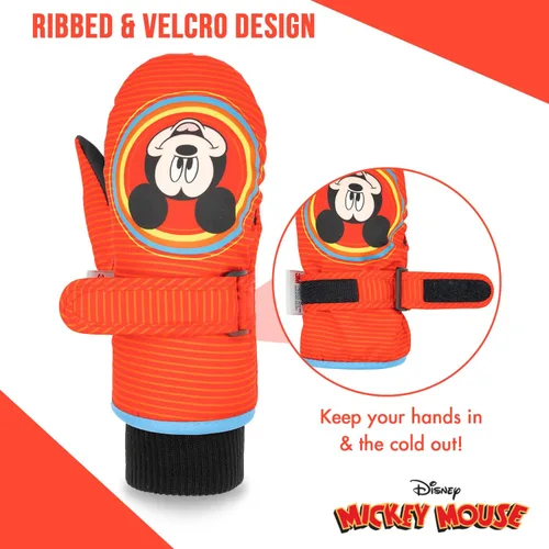 Miniatura 4 de DISNEY Mickey Mouse - Mitones para niños de 2 a 4 años, guantes impermeables para niños, guantes de nieve de Mickey Kids, guantes Thinsulate 3M