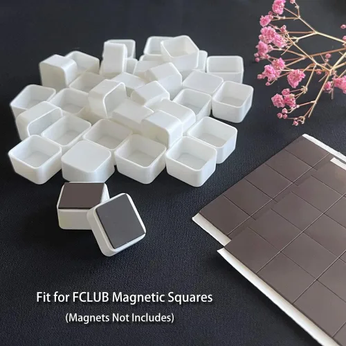Miniatura 7 de FCLUB 100 medias sartenes vacías para acuarela, de plástico blanco de 0.06 onzas líquidas, esquinas redondeadas para paleta de pintura