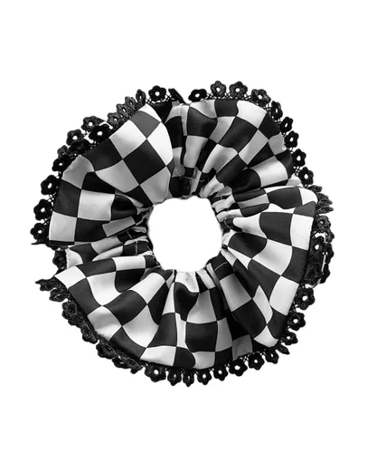 Miniatura 6 de Checkered Plaid Scrunchies Black White Plaid Checkered Hair Scrunchies Checkerboard BW17 (3 Pcs-Large Plaids)