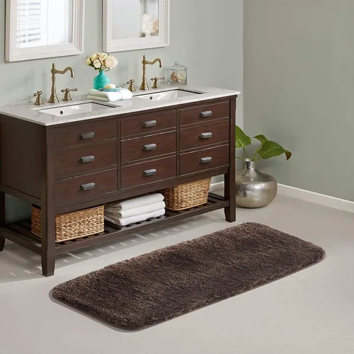 Miniatura 71 de Suchtale - Alfombra de baño antideslizante, tapete de baño de microfibra suave, absorbente de agua, peluda, lavable a máquina, para regadera, 16 x