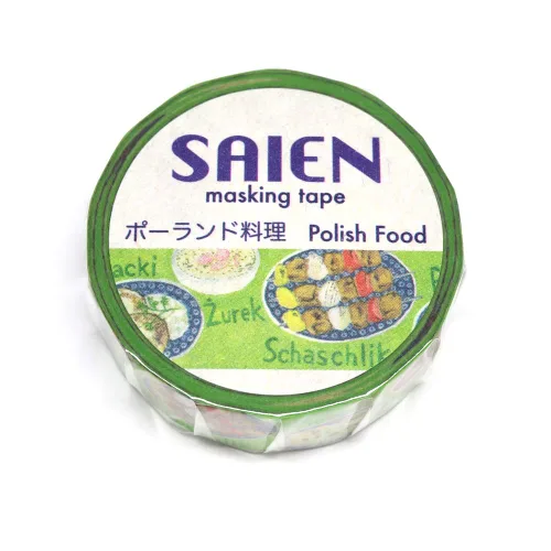 Cinta adhesiva japonesa Washi *Hecho en Japón *0.591 in x 32.8 ft Polaco Food SAIENTR-0178