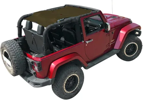Miniatura 54 de Shadeidea JK - Parasol superior compatible con Jeep Wrangler JKU, cubierta de techo de malla suave (2007-2018) - Bloqueador de ruido de viento UV