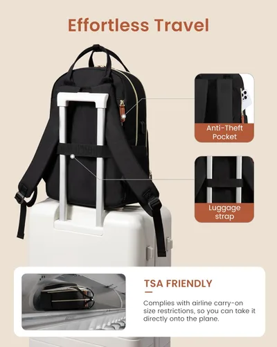 Miniatura 6 de LOVEVOOK Mochila para mujer, mochila para laptop de 15.6 pulgadas, mochilas escolares, bolsa antirrobo, bolsa antirrobo impermeable