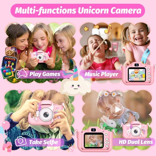 Miniatura 2 de Cámara Mejorada para Niños para Niñas, Regalos de Navidad y Cumpleaños para Niños, Cámara de Video Digital Selfie HD 1080P para Niños Pequeños
