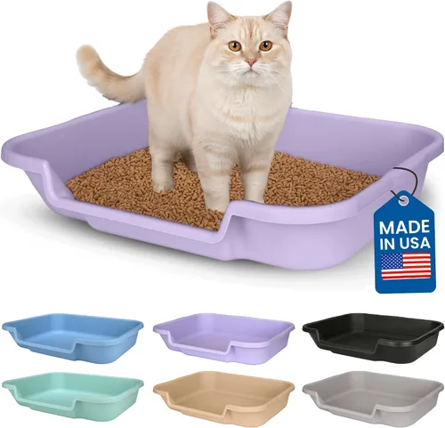 Miniatura 41 de KittyGoHere - Caja de arena para gatos mayores, sartén pequeña con cuchara jumbo de mango largo, caja de arena para gatos de entrada baja, ligera
