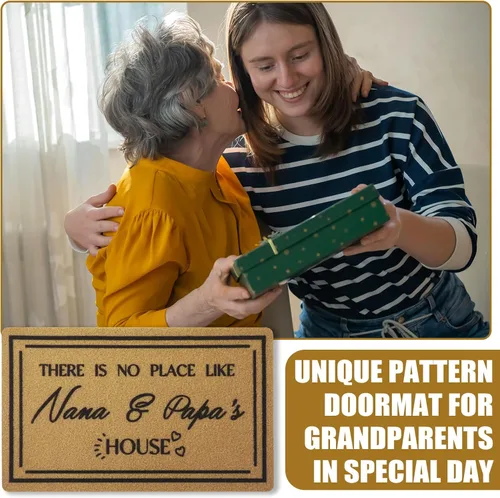 Miniatura 6 de Gejoy Felpudo de 18 x 29.5 pulgadas, para el Día de la Madre de los nietos, con texto en inglés "There No Place Like Nan and Papas House", tapete