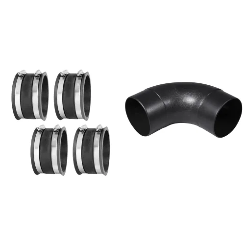 POWERTEC Kit de manguito y codo flexible para recolección de polvo | Se adapta a mangueras y tubos de 4 pulgadas