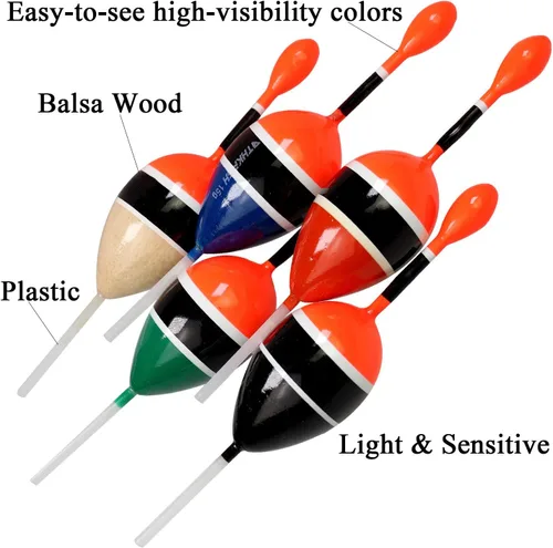 Miniatura 4 de THKFISH Flotadores de pesca Bobbers Slide Floats Balsa Fishing Bobber Slip Bobbers para Crappie Panfish Trucha Bass (1/2 oz 2 x 5.28 pulgadas)