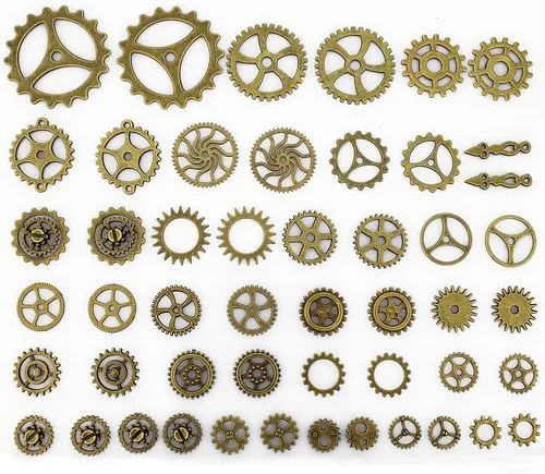 Miniatura 2 de (TM Antiqued Metal Skeleton Steampunk Watch Gear Cog Wheel Sets