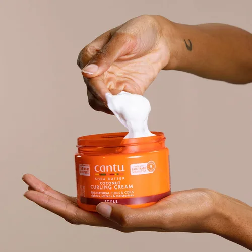 Miniatura 7 de Cantu Crema rizadora de coco con manteca de karité para cabello natural, 12 onzas para cabello natural