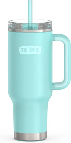 Miniatura 12 de THERMOS Taza Portavasos de Acero Inoxidable - 40 Onzas, Verde Alpino - Vaso Térmico con Tapa y Popote, Además de Cierre Deslizante Resistente a Fugas