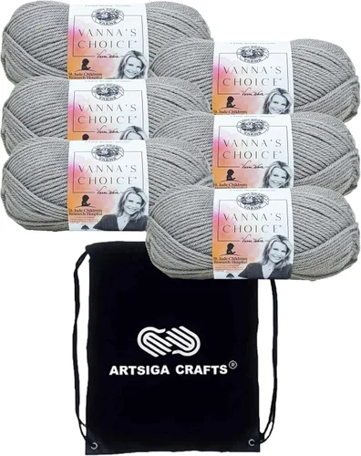 Miniatura 42 de Lion Brand Vanna's Choice Pink 860-101 (3 madejas - mismo lote de tinte) Estambre acrílico mediano Worsted #4 para ganchillo y tejer con bolsa