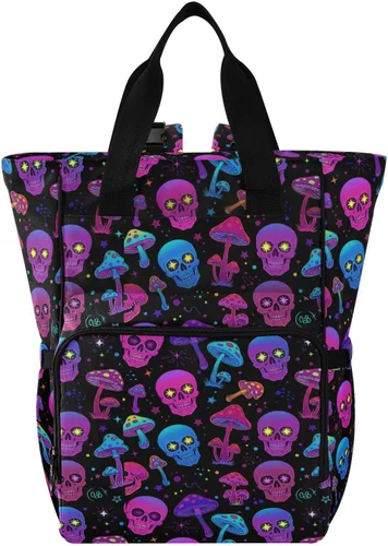 Miniatura 17 de MNSRUU Bolsa de pañales Cráneo Bolsa de pañales Mochila Bolsa de pañales de viaje para bebé Bolsas cambiantes de bebé grande, cute 66, Talla única