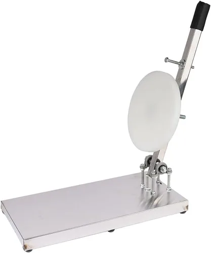Miniatura 6 de Máquina de prensa de masa de pizza de 9.5 pulgadas, prensa de pizza doméstica de acero inoxidable con placa portátil para masas comerciales Chapati