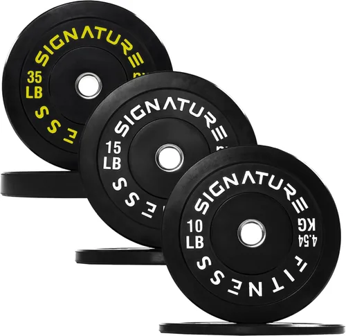 Miniatura 33 de Juego de placas olímpicas de amortiguación Fitvids, placas de peso de 2" para entrenamiento de fuerza y levantamiento de pesas, París o juego