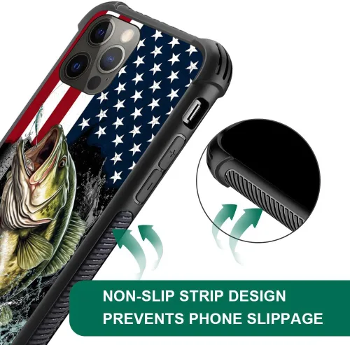 Miniatura 65 de DAIZAG Compatible con iPhone 13 Pro Max, Funda de TPU Protectora Anti-Arañazos Todo En Uno, Fundas para Hombre Mujer - Motivo de Madera Americana