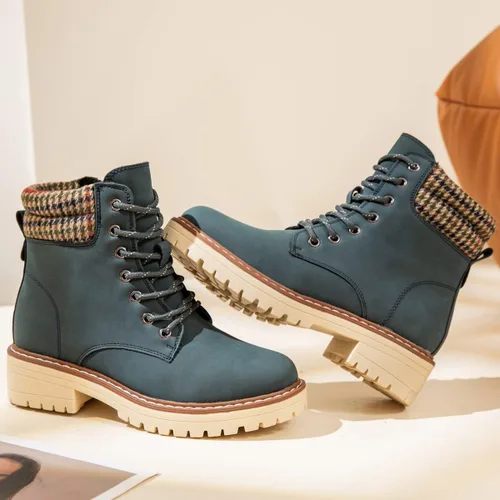 Miniatura 3 de DeYashopin Botas de senderismo antideslizantes para mujer, botas casuales para exteriores