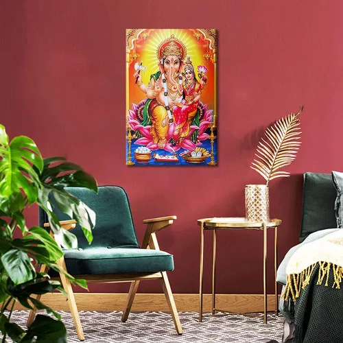 Miniatura 4 de TUMOVO Lord Ganesha - Decoración de pared Ganapati de Deidad india, cuadros impresos en lienzo, pósteres de pintura hinduismo cultural hindú