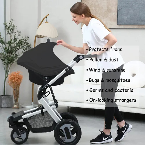 Miniatura 3 de Fundas de asiento de automóvil para lactancia materna del bebé, cubierta de toldo de asiento de automóvil multiusos, cubierta de toldo