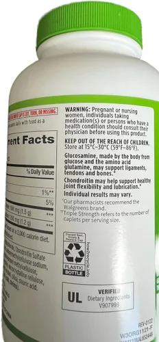 Miniatura 4 de Walgreens Glucosamina Condroitina Triple Fuerza 1500 mg Glucosamina HCL 1200 mg Condroitina - 240 Comprimidos