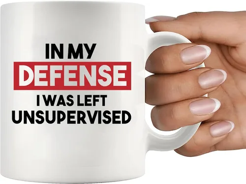 Miniatura 7 de Panvola In My Defense I Was Left Unsupervised - Taza de cerámica sarcástica de 11 onzas para compañero de trabajo Classmate Novedoso vaso