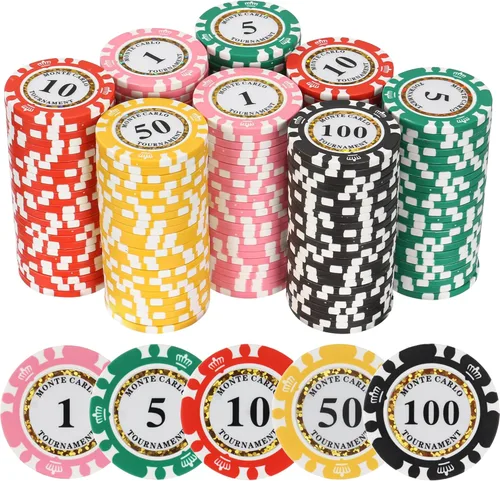Fichas de póquer de arcilla 0.48 oz numeradas Blackjack Chips Set 200pc Casino Poker Fichas Denominación Fichas de Casino Texas Holdem Chip Bulk